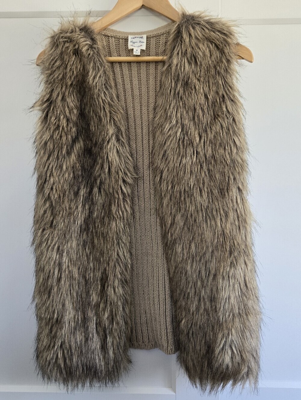 Hippy Rose Faux Fur Vest Womens Size Medium